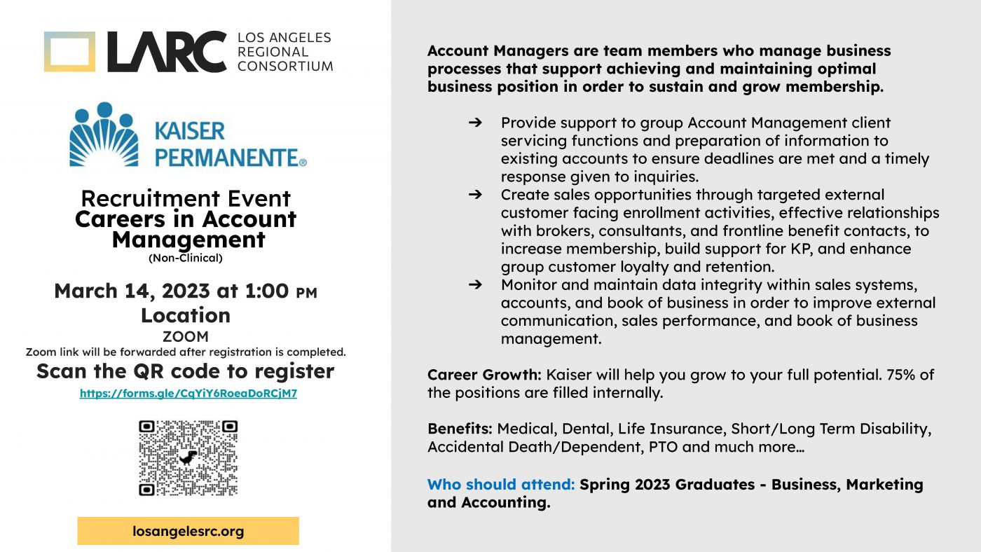 Kaiser Permanente Recruitment Event - Los Angeles Regional Consortium ...
