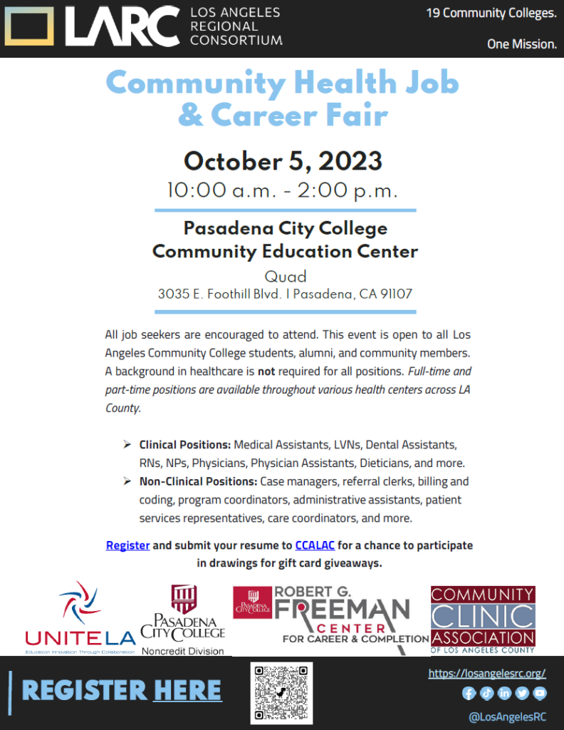 Community Health Job & Career Fair - Los Angeles Regional Consortium (LARC)